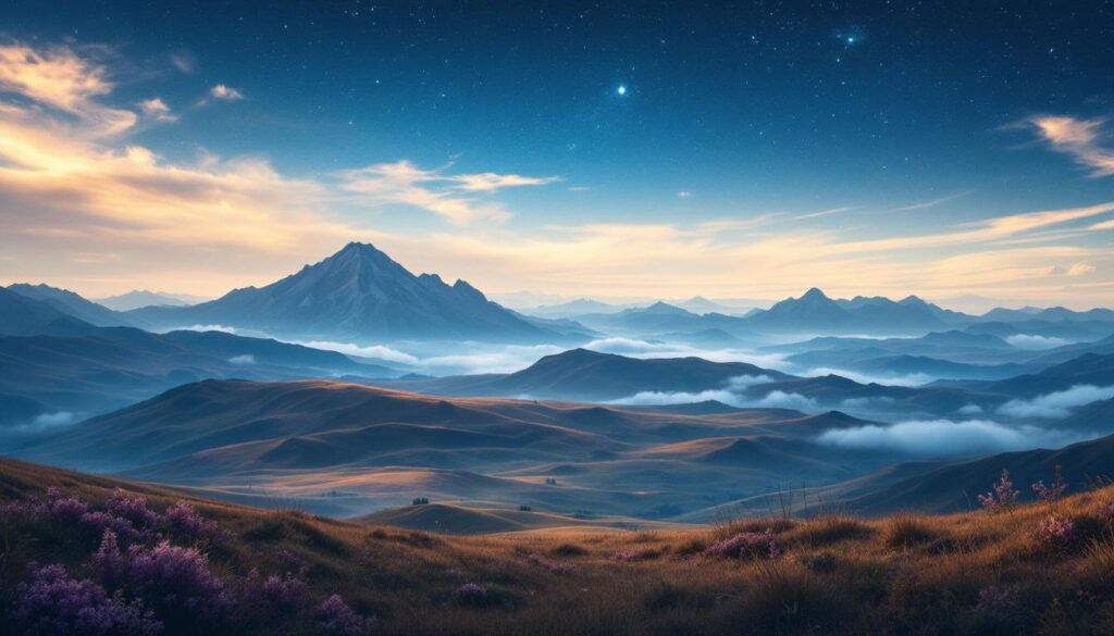 A photograph of a serene and thought-provoking landscape that evokes a sense of mystery and curiosity