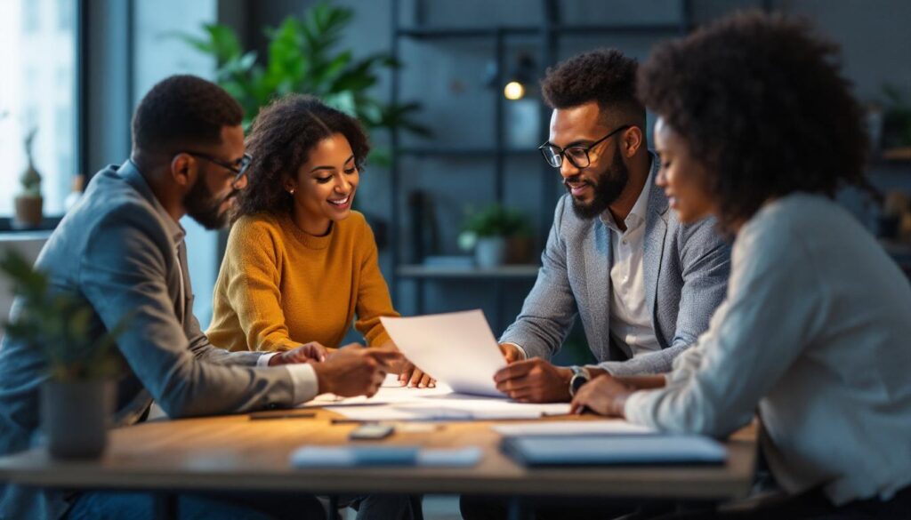 A photograph of a professional-looking business meeting or consultation scene