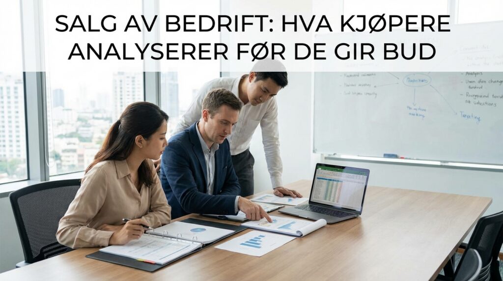 Lær hva kjøpere analyserer før de gir bud ved salg av bedrift, slik at du kan avdekke skjulte verdier og posisjonere selskapet for en høyere verdsettelse.