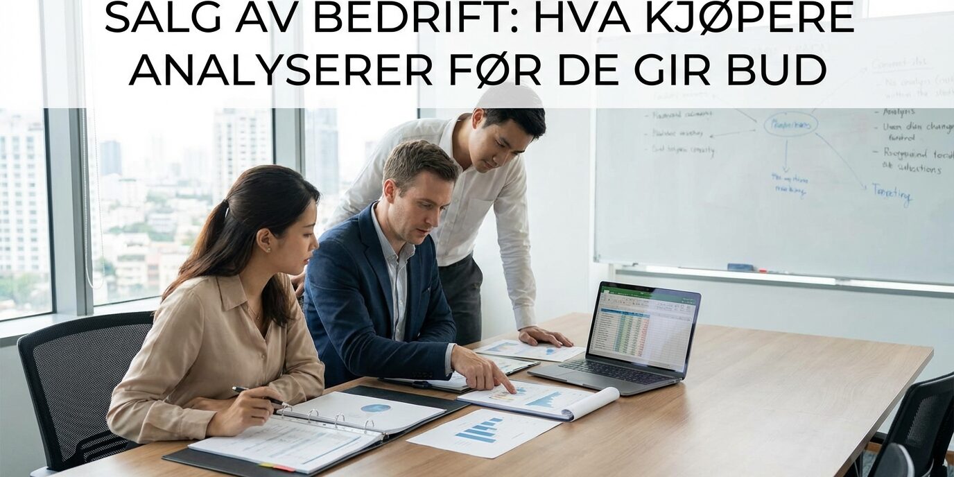 Lær hva kjøpere analyserer før de gir bud ved salg av bedrift, slik at du kan avdekke skjulte verdier og posisjonere selskapet for en høyere verdsettelse.