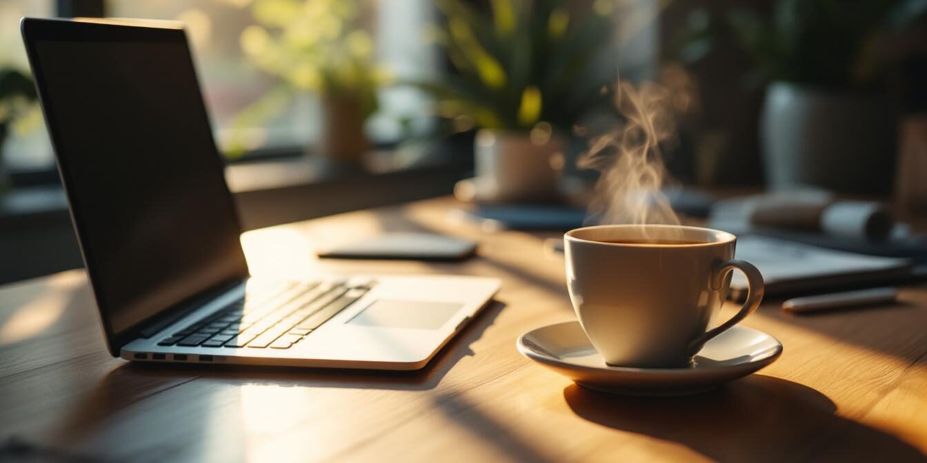 A photograph of a serene and inviting workspace