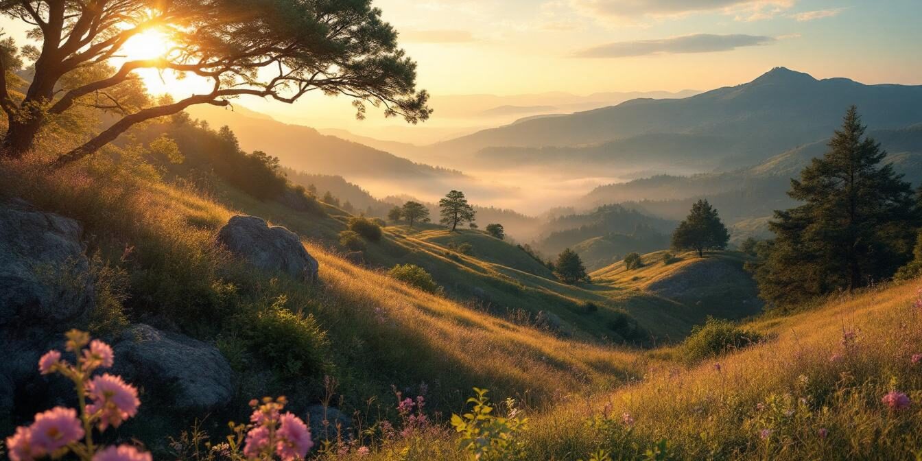 A photograph of a serene and inviting landscape that evokes a sense of tranquility and contemplation